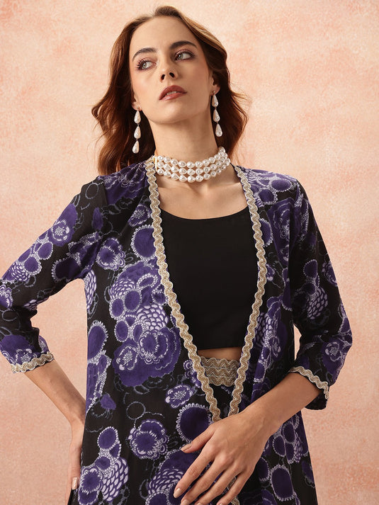 Abstract Print Gotta Patti Ethnic Co-ords