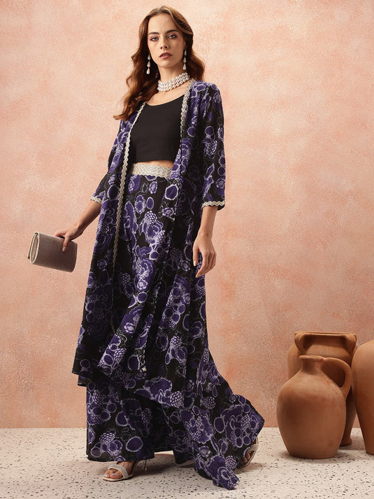 Abstract Print Gotta Patti Ethnic Co-ords